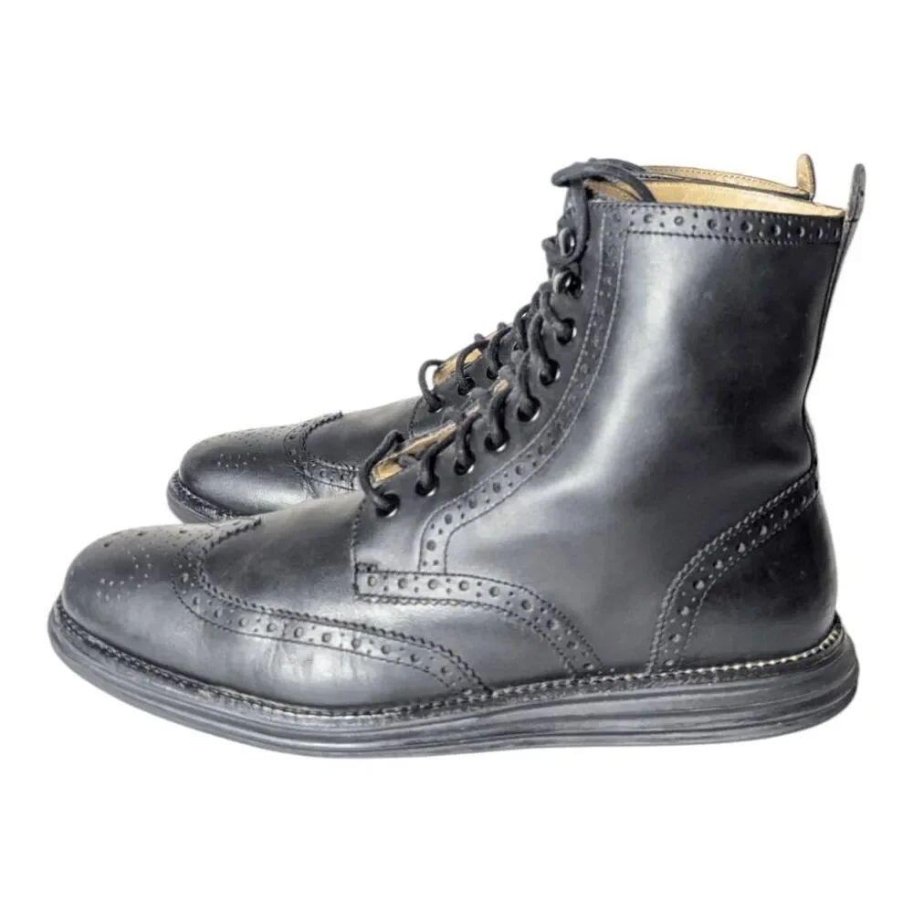 COLE HAAN Lunarguard Waterproof Leather Wingtip Boot Size 10.5M